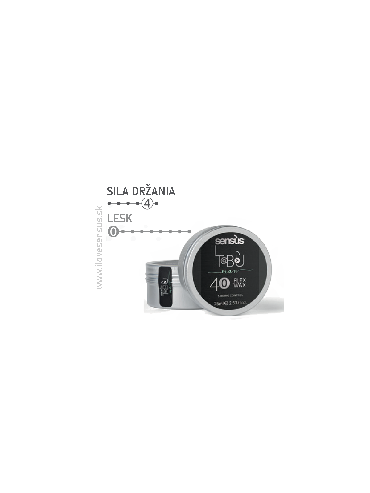 SensSens.Us Tabu FLEX WAX 40 -  Krémový silný matný vosk 75ml.