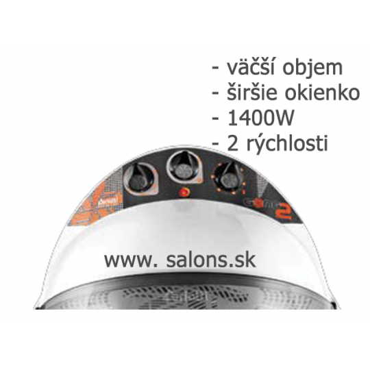 Ceriotti GONG 2V 2-rýchlostná E13212 sušiaca helma na stojane Biela