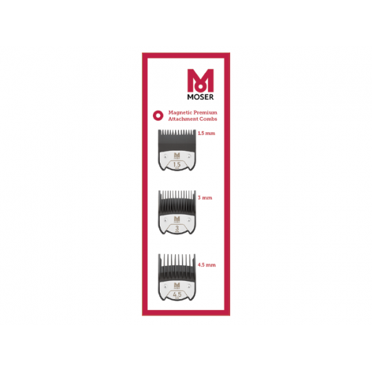 Moser 1801-7010 Magnetic Premium Set Combs 1,5 / 3 / 4,5mm | Salons.sk