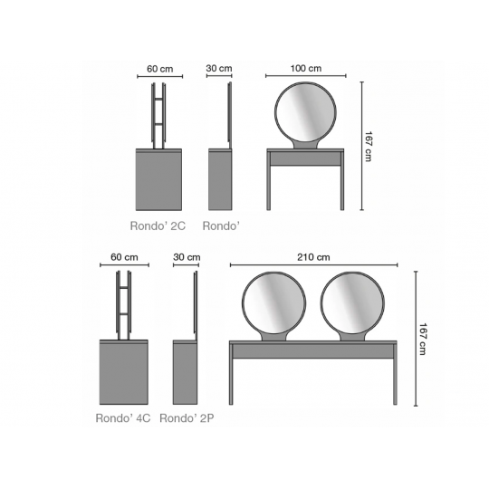 Ceriotti RONDO 2P - 2-miestne zrkadlo
