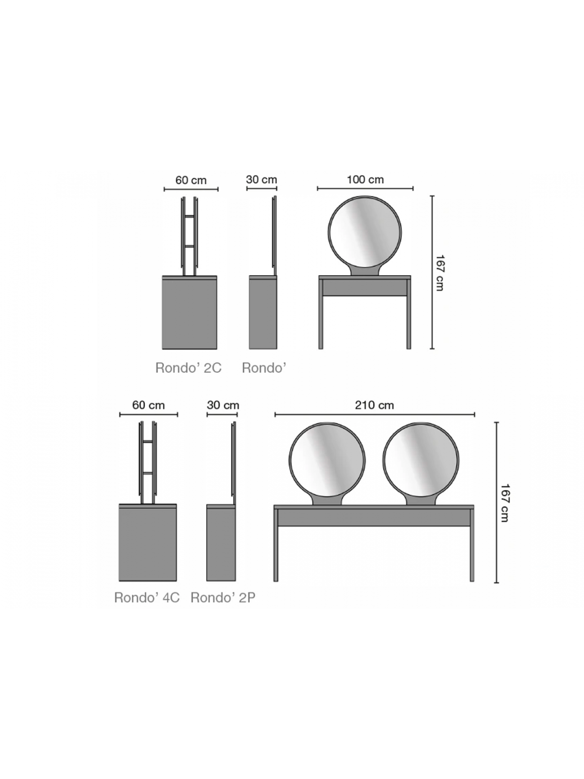 Ceriotti RONDO 2P - 2-miestne zrkadlo